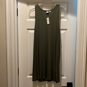NEW With Tags Olive Green Sleeveless V-neck Dress Gap Factory Sz Small Tall